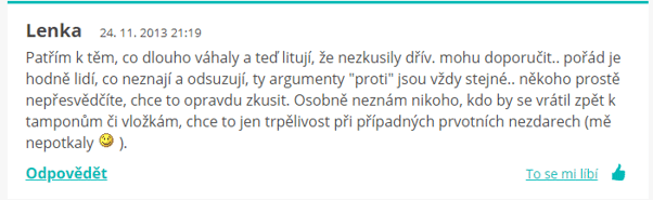 diskuze o menstruačním kalíšku